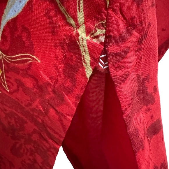 3 Piece Set Red Gold Karta Tunic Thigh Slit Matching Vest and Scarf 32 34 US 2 4 - Picture 14 of 16